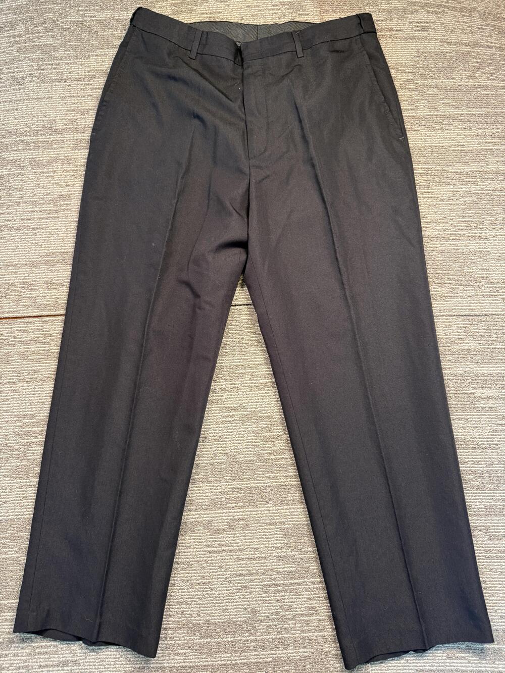 Haggar Black Label Dress Pants Mens 34x29 Black Classic Flat Front Straight Leg